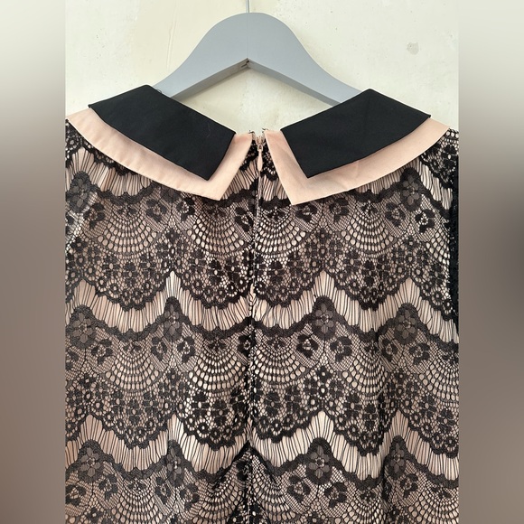 A’REVE Anthropologie Lace Short Sleeve Peter Pan Collar Mini Dress Size Small - Picture 9 of 9